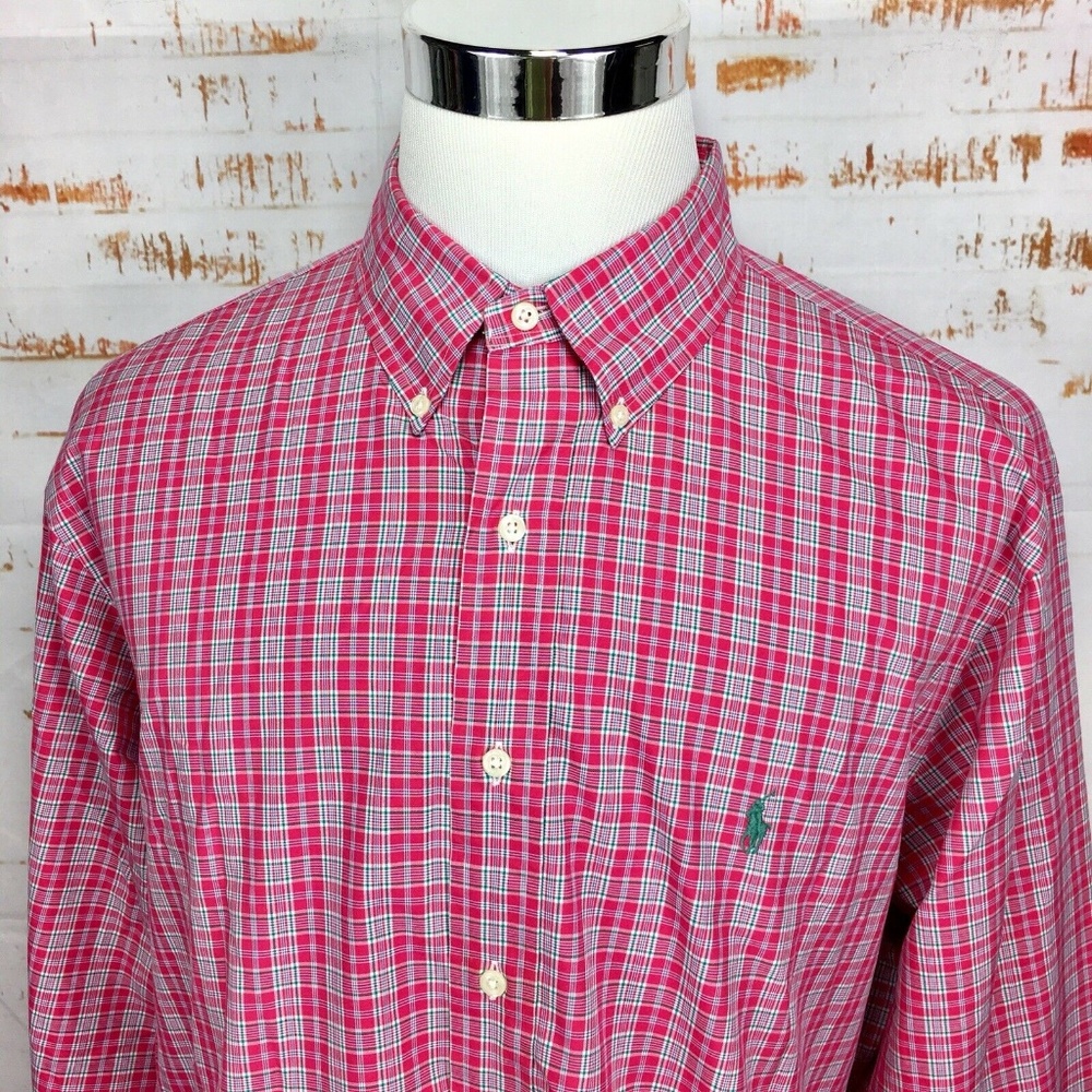 Ralph Lauren Mens Button Down Dress Shirt Sz 2XL